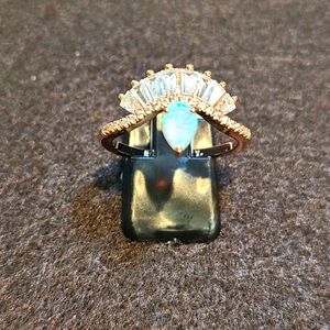 Endearing Love Light White Fire Opal Ring
